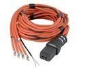 Aircraft ground power cable with plug fitted